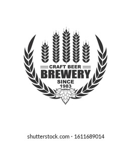 Vector logo, badge, emblem, symbol and icon template design with Brewery Theme