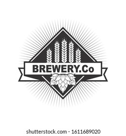 Vector logo, badge, emblem, symbol and icon template design with Brewery Theme