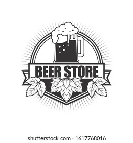 Vector logo, badge, emblem, symbol and icon template design with Brewery Theme
