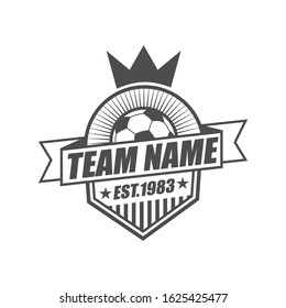 Vector logo, badge, emblem, symbol and icon template design with Soccer Theme

