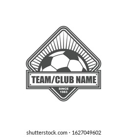 Vector logo, badge, emblem, symbol and icon template design with Soccer Theme

