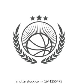 Vector logo, badge, emblem, symbol and icon template design with Basketball Theme