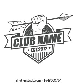 Vector logo, badge, emblem, symbol and icon template design for Archery Club
