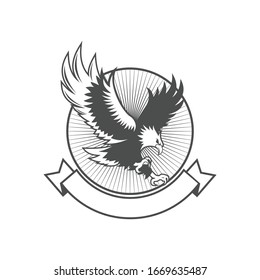 Vector logo, badge, emblem, symbol and icon template design with Eagle Theme