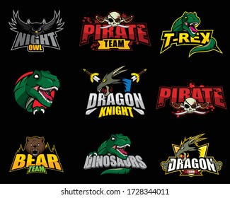 Vector logo, badge, emblem, symbol and icon template design for E Sport Player