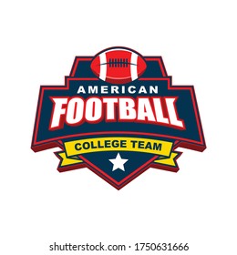  Vector logo, badge, emblem, symbol and icon template design with American Football Theme