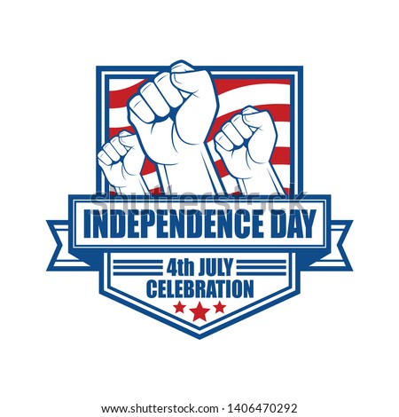 Vector logo, badge, emblem, symbol and icon template design for US Independence Day - 4th of July

