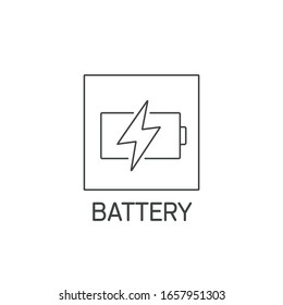 Vector logo, badge and icon for battery waste. Recycle product sign design. Symbol of sorting garbages