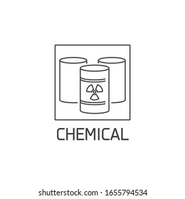 Logotipo vectorial, distintivo e icono para residuos químicos. Diseño de signos de producto tóxicos. Símbolo de la selección de garbanzos