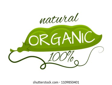 Vector logo, badge and icon for natural and organic products. Symbol of healthy product