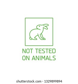 Vector logo, badge and icon for natural and organic products. Not tested on animals sign design. Symbol of healthy product