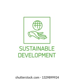 Vector logo, badge and icon for natural and organic products. Sustainable development sign design. Symbol of healthy product