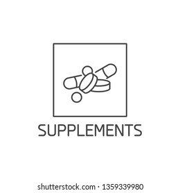 Vector logo, badge and icon for natural and health product. Supplements sign design. Symbol of healthy eating