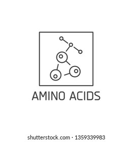 Vector Logo, Badge And Icon For Natural And Health Product. Amino Acids Sign Design. Symbol Of Healthy Eating