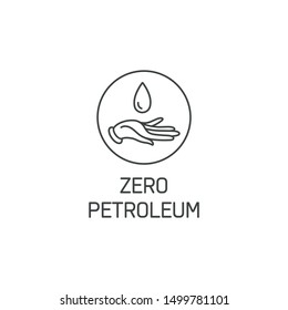 Vector logo, badge or icon for natural and organic products. Eco safe sign design. Zero petroleum sign