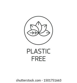 Vector logo, badge or icon for natural and organic products. Eco safe sign design. Plastic free sign