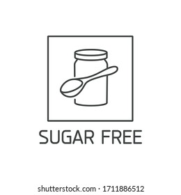 Vector logo, badge and icon for natural and organic products free from allergens ingredient. Sugar free