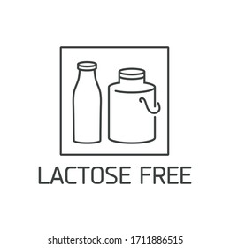 Logotipo vectorial, insignia e icono para productos naturales y orgánicos, sin ingredientes alergénicos. Lactosa libre