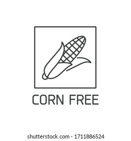 Logotipo vectorial, insignia e icono para productos naturales y orgánicos, sin ingredientes alergénicos. Sin maíz