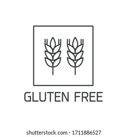 Vector logo, badge and icon for natural and organic products free from allergens ingredient. Gluten free