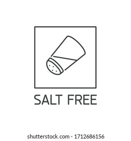 Vector logo, badge and icon for natural and organic products free from allergens ingredient. Salt free