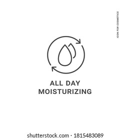 Vector Logo, Badge Or Icon For Natural And Organic Products. Eco Safe Sign Design. All Day Moisturizing Sign