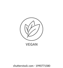 Vector logo, badge or icon for natural and organic products. Eco safe sign design. Vegan .