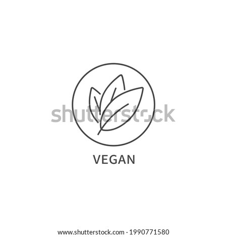 Vector logo, badge or icon for natural and organic products. Eco safe sign design. Vegan .
