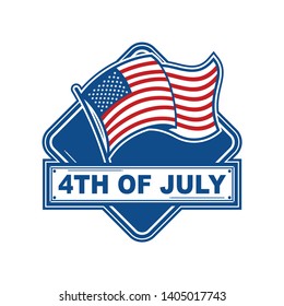 Vector logo, badge, icon, and symbol with 4th of July theme