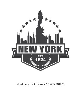 Vector logo, badge, icon, symbol, template design with New York City Theme