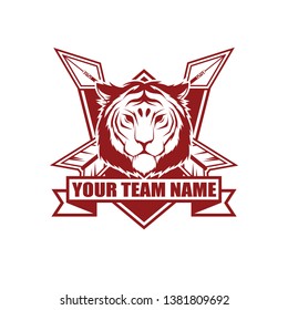 Vector logo, badge, symbol, icon and emblem with tiger theme