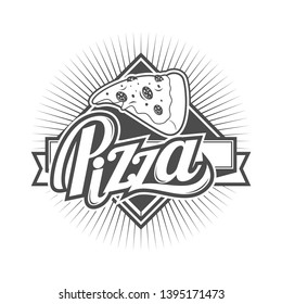 Vector Logo, Badge, Symbol, Icon, And Sticker Design Template For Pizza Product Or Pizza Shop