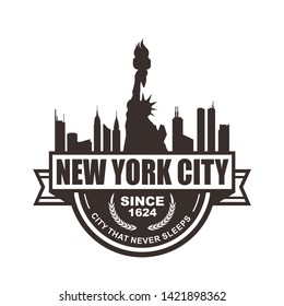 Vector logo, badge, symbol, icon template design with New York Theme