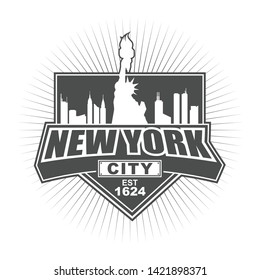 Vector logo, badge, symbol, icon template design with New York Theme