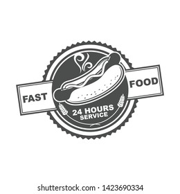 Vector logo, badge, symbol, icon, signage template design for Hot Dog Shop