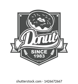 Vector logo, badge, symbol, icon template design for Donut Shop
