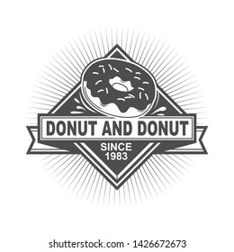 Vector logo, badge, symbol, icon template design for Donut Shop