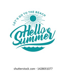 Vector logo, badge, symbol, icon, emblem template design with Summer Theme