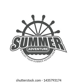Vector logo, badge, symbol, icon, template design with summer theme