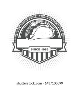 Vector logo, badge, symbol, icon template design for Taco Shop
