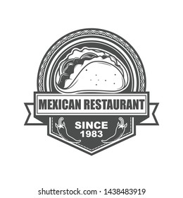 Vector logo, badge, symbol, icon template design for Taco Seller 