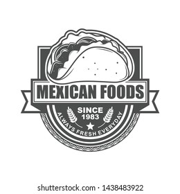 Vector logo, badge, symbol, icon template design for Taco Seller 
