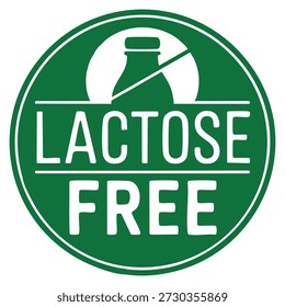 Logotipo de Vector o insignia Plantilla sin lactosa Adecuado para sello de etiqueta de producto Saludable Food Identity Dieta natural Marca y Elementos de diseño limpios libres de alérgenos