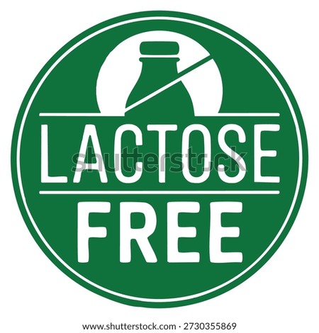 Vector logo or badge template lactose free suitable for product label stamp healthy food identity natural diet branding and clean clear allergen free design elements
