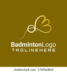 Vector Logo of a badminton championship or with an illustration of a shuttlecock floating in the air.