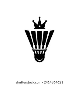 vector logo of badminton shuttlecock and crown