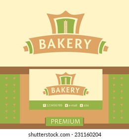 Vector logo for a bakery, macaroni factory. Vector logo for a bakery, macaroni factory. Image process rolling out dough.