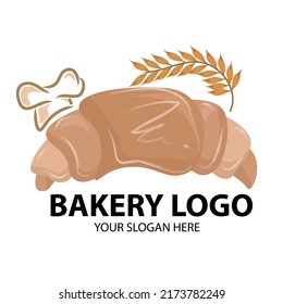 Vector logo for bakery, poster with fresh baked goods for breakfast, illustration for cafe menu