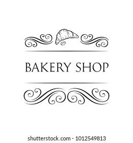 vector logo for bakery with swirls. Vector file.