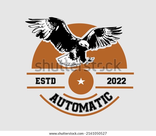 Vector Logo Bald Eagle Flying Stock Vector (Royalty Free) 2161050527 ...